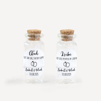 Gastgeschenk Mini Glasröhrchen mit Aufkleber Salz & Pfeffer "Liebesgeschichte" 2er Set online selbst gestalten