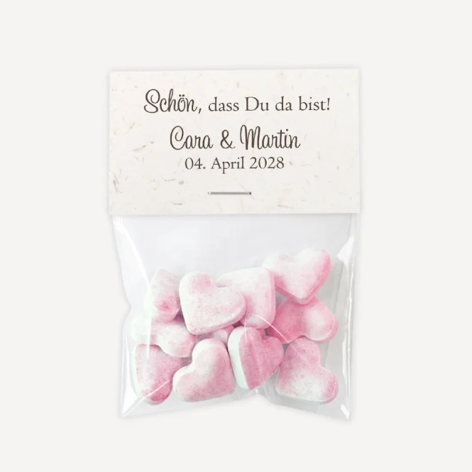 Gastgeschenk Tüte transparent mit Etikett...