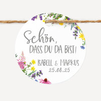 24 x Geschenkanhänger rund "Wildblumen" online selbst gestalten