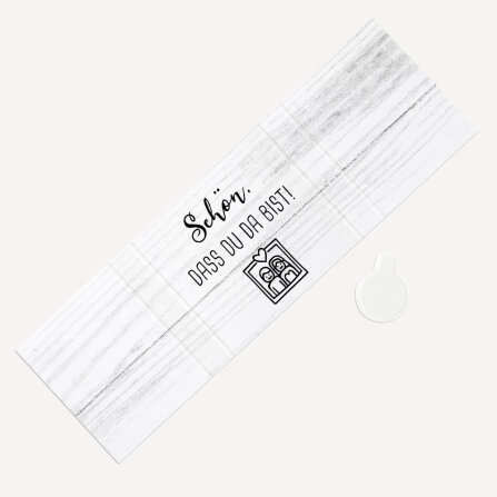 Banderole Mini Schokolade "Liebesgeschichte" Schön, dass Du da bist!