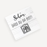 Banderole Mini Schokolade "Liebesgeschichte" Schön, dass Du da bist!