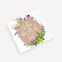 Banderole Mini Schokolade "Wildblumen" Schön, dass Du da bist!
