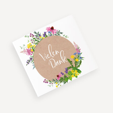Banderole Mini Schokolade "Wildblumen" Vielen Dank