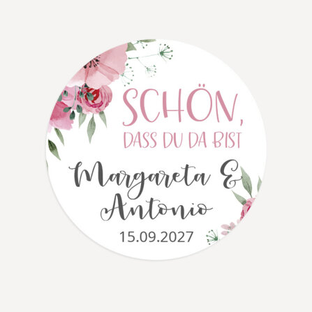 40 x Aufkleber Hochzeit "Bohemian Summer" 3 cm...