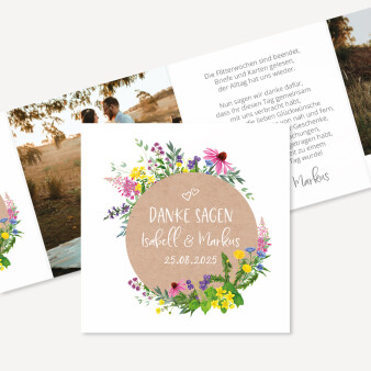 Dankeskarte Hochzeit "Wildblumen"