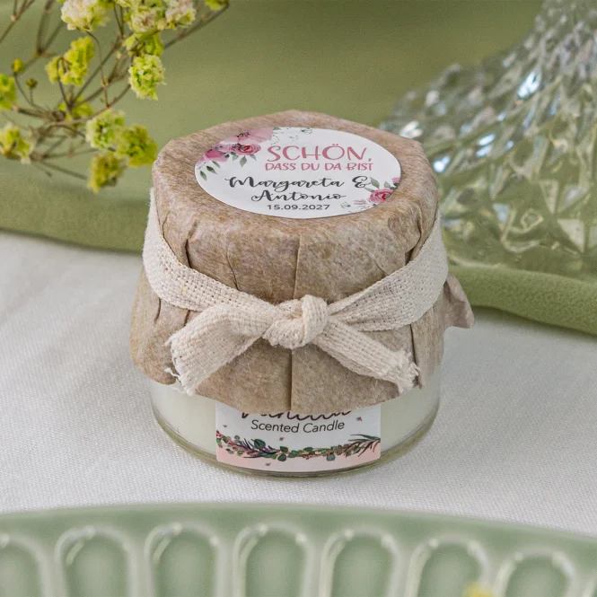 Mini Duftkerze mit Aufkleber "Bohemian Summer"