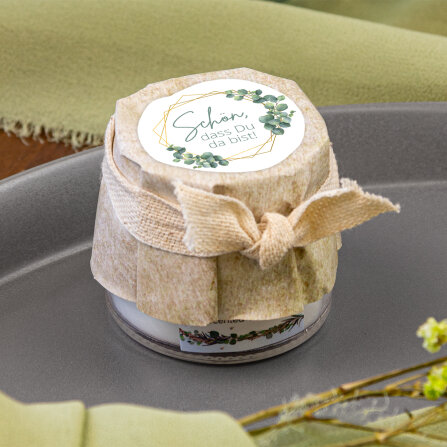 Mini Duftkerze mit Aufkleber "Eukalyptus...