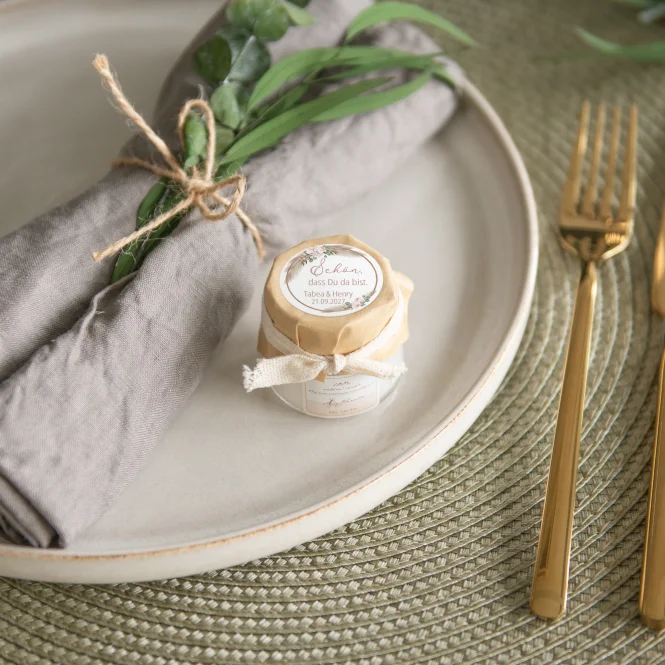 Mini Duftkerze mit Aufkleber "Boho Pampas"