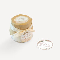 Mini Duftkerze mit Aufkleber "Boho Pampas" Schön, dass Du da bist!