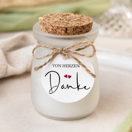Duftkerze Vanille mit Korkdeckel + Anhänger...