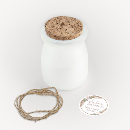 Duftkerze Vanille mit Korkdeckel + Anhänger "Boho Pampas" online selbst gestalten