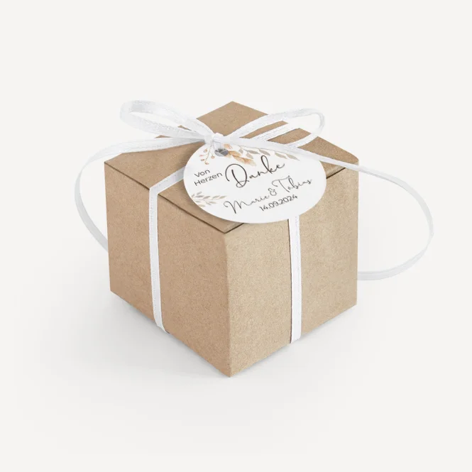 Gastgeschenk Box + Anhänger "Trockengras"