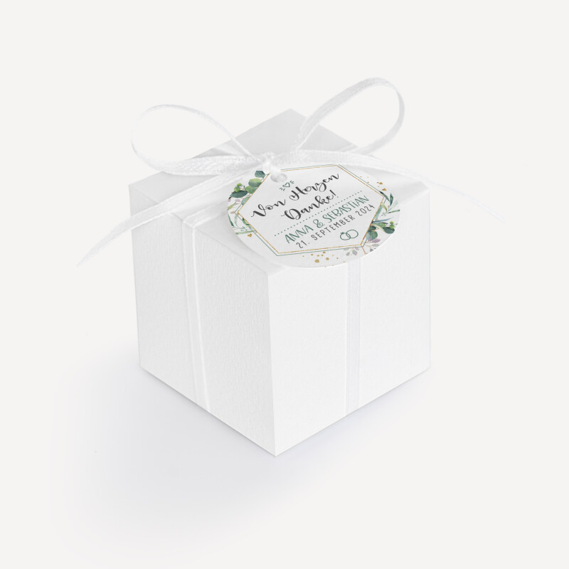 Gastgeschenk weiße Geschenkbox für Hochzeit Hochzeitsdeko 