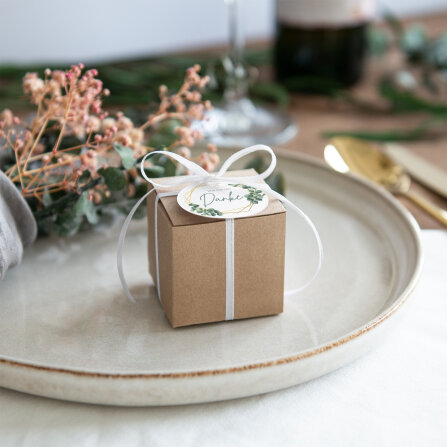Gastgeschenk Box kraftkarton + Anhänger...
