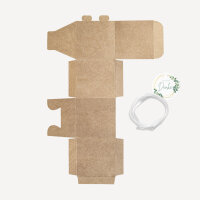 Gastgeschenk Box kraftkarton + Anhänger "Eukalyptus Geometrie" Von Herzen Danke