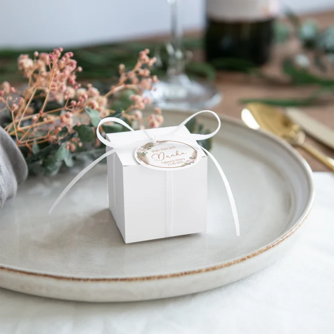 Gastgeschenk Box + Anhänger "Boho Pampas"