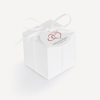 Gastgeschenk Box + Anhänger "Zwei Herzen"