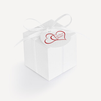 Gastgeschenk Box + Anhänger "Zwei Herzen"
