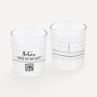 Tischkarte Windlicht "Liebesgeschichte" inkl. Glas Schön, dass Du da bist!
