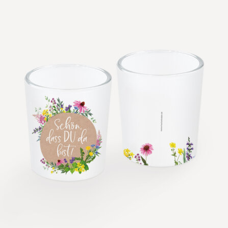Tischkarte Windlicht "Wildblumen" inkl. Glas...
