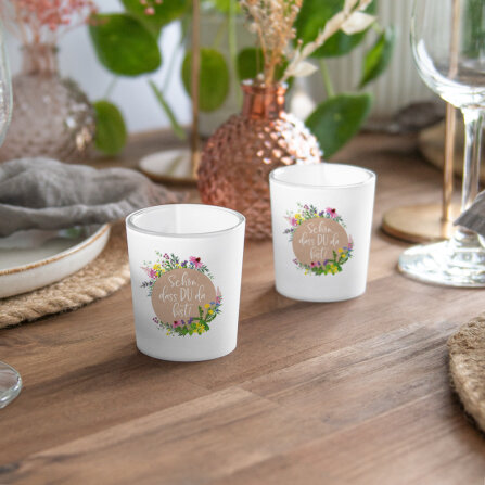 Tischkarte Windlicht "Wildblumen" inkl. Glas...