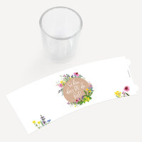 Tischkarte Windlicht "Wildblumen" inkl. Glas Schön, dass Du da bist!