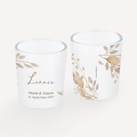 Tischkarte Windlicht "Trockengras" inkl. Glas inkl. Personalisierung