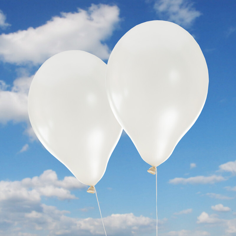 Luftballons Hochzeit Perlmuttschimmer  weiß 10 Stück