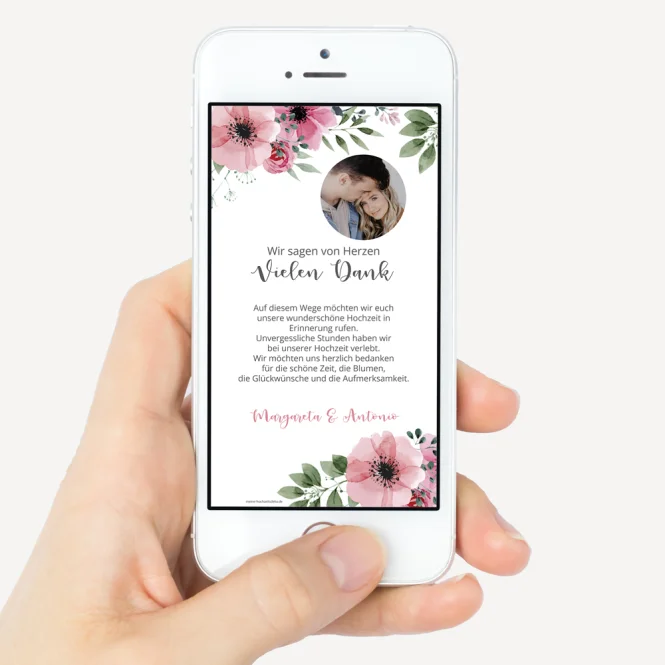 Danksagung Hochzeit Whatsapp Vorlage "Bohemian...