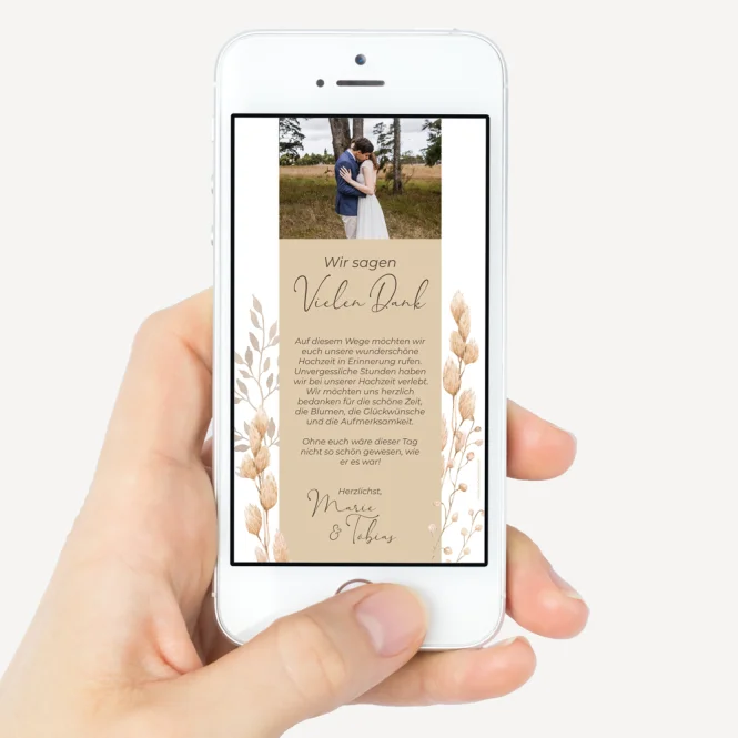 Danksagung Hochzeit Whatsapp Vorlage "Trockengras"