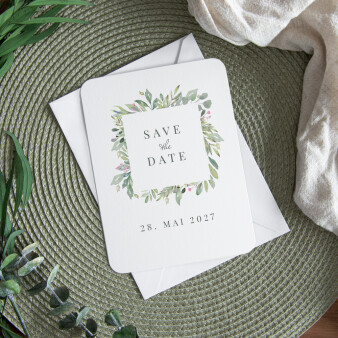 Save the Date Karte Green Romance