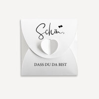 Mini Geschenkumschlag 8,5 x 8,5 cm "Kalligrafie" Schön, dass Du da bist