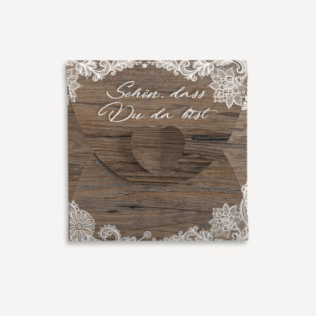 Mini Geschenkumschlag 8,5 x 8,5 cm "Holz und...