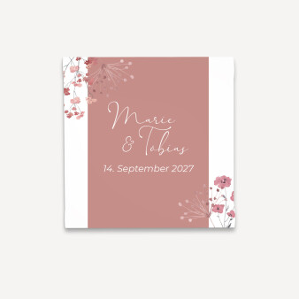 Mini Geschenkumschlag 8,5 x 8,5 cm "Trockenblumen Blush"