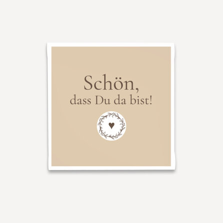Mini Geschenkumschlag 8,5 x 8,5 cm "Vintage Dreams" Schön, dass Du da bist!