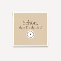 Mini Geschenkumschlag 8,5 x 8,5 cm "Vintage Dreams" Schön, dass Du da bist!