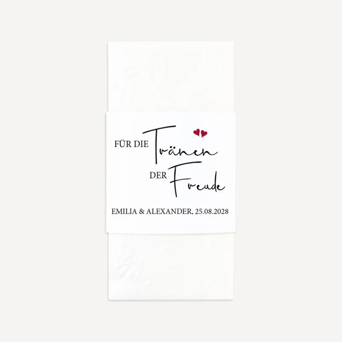 10x Freudentränen Taschentücher "Kalligrafie"