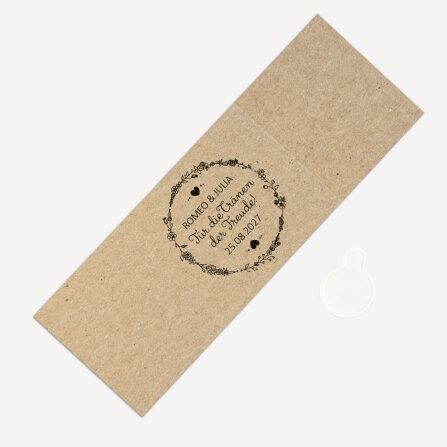 10x Freudentränen Taschentücher "Vintage Natural" personalisiert