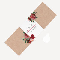 10x Freudentränen Taschentücher "Vintage rote Blumen" Für die Tränen der Freude