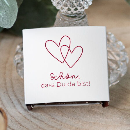 Banderole Mini Schokolade "Zwei Herzen"...
