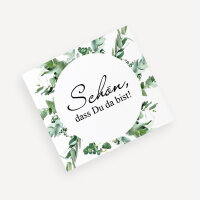 Banderole Mini Schokolade "Greenery" Schön, dass Du da bist!