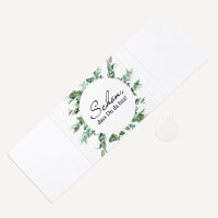 Banderole Mini Schokolade "Greenery" Schön, dass Du da bist!
