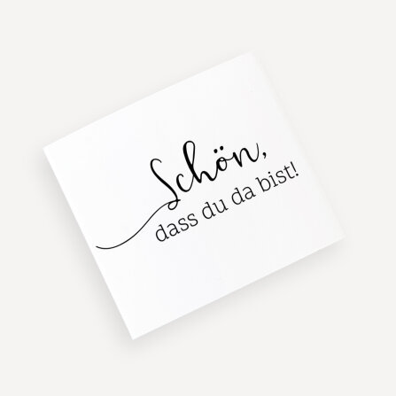Banderole Mini Schokolade "Minimalistisch" Schön, dass du da bist!