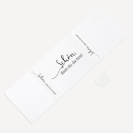Banderole Mini Schokolade "Minimalistisch" Schön, dass du da bist!