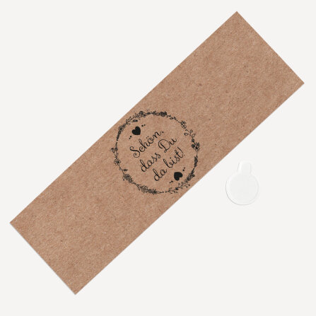 Banderole Mini Schokolade "Vintage Natural" Schön, dass Du da bist!