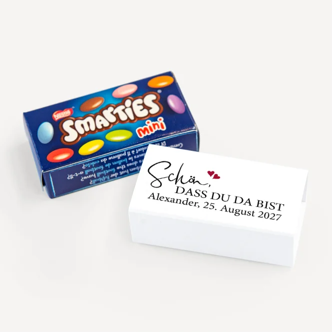 SMARTIES mini mit Banderole "Kalligrafie"