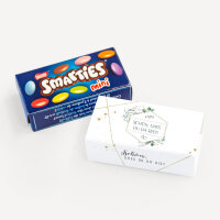 SMARTIES mini mit Banderole "Aquarell Eukalyptus Zweige" Schön, dass Du da bist
