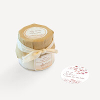 Mini Duftkerze mit Aufkleber "Trockenblumen Blush" Schön, dass Du da bist.