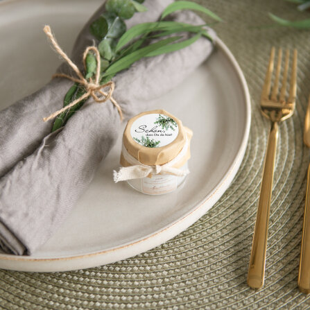 Mini Duftkerze mit Aufkleber "Greenery"...