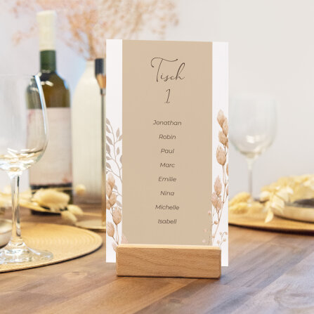 Tischplan Hochzeit "Trockengras" 8 Tische